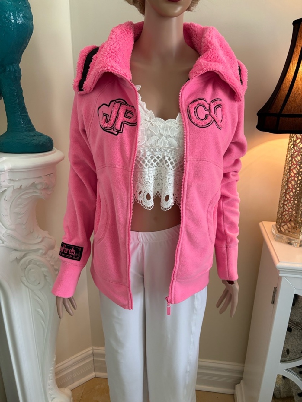 Pink JP Co. Fleece Zip-Up Jacket - Picture 9 of 15